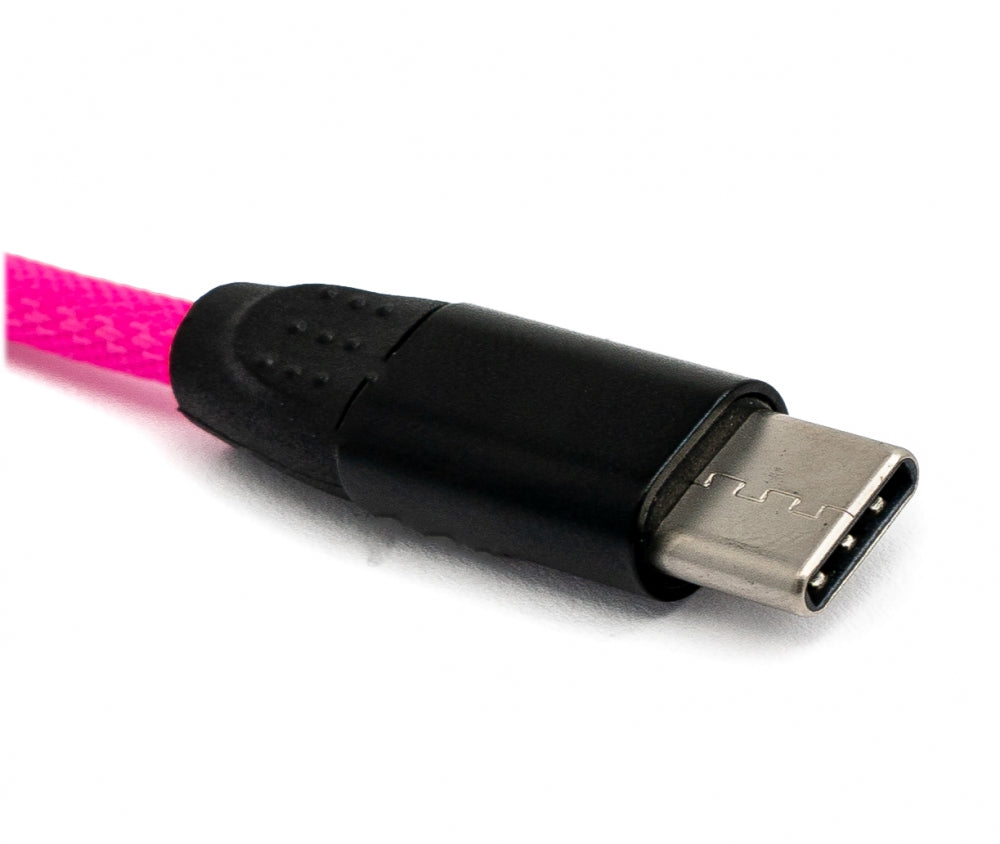 SYSTEM-S USB 3.1 snúra 1m Type C tengi í 3.0 Type A tengi, fléttuð í lit.