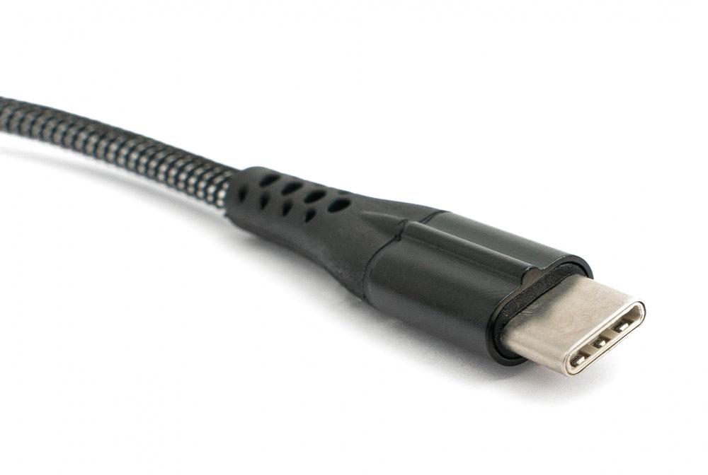 SYSTEM-S USB 3.1 snúra 1 m Tegund C karlkyns í 3.0 Tegund A karlkyns fléttað svart