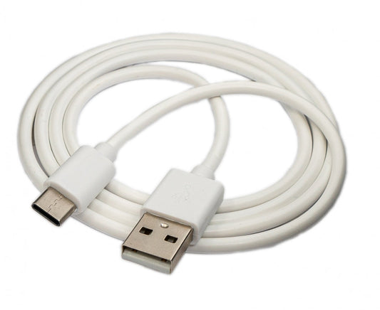 SYSTEM-S USB 3.1 cable 1 m Type C plug to 2.0 Type A plug made of TPE in white