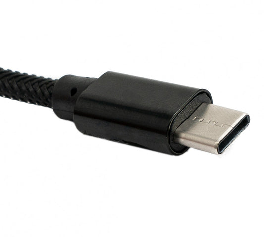 SYSTEM-S USB 3.1 snúra 1 m Tegund C karlkyns í 3.0 Tegund A karlkyns fléttað svart