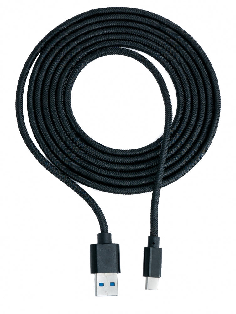 SYSTEM-S USB C 3.1 snúra 2 m karlkyns í 3.0 Tegund A karlkyns fléttað