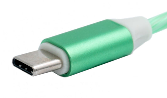 SYSTEM-S USB 3.1 ljósleiðarakapall 1 m Type C tengi í 2.0 A tengi í grænu