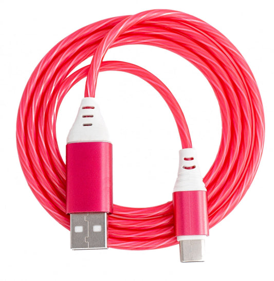 SYSTEM-S USB 3.1 ljósleiðarakapall 1 m Type C tengi í 2.0 A tengi í rauðu
