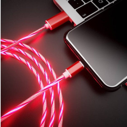 SYSTEM-S USB 3.1 ljósleiðarakapall 1 m Type C tengi í 2.0 A tengi í rauðu