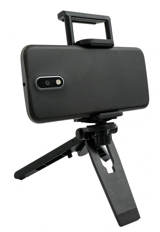 SYSTEM-S Smartphone Tablet Mount in Black for Camera Tripod Stick