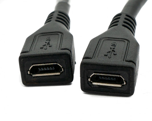 SYSTEM-S USB 2.0 OTG cable 30 cm Micro B female to female in black