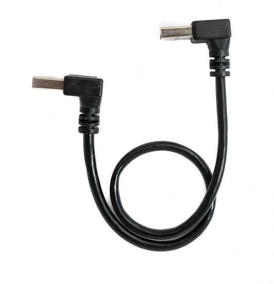 SYSTEM-S USB 2.0 snúra 30 cm Tegund A karlkyns í karlkyns vinklaður í svörtu