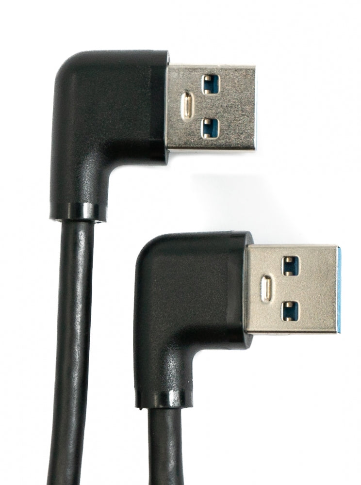 USB 3.0 Kabel 30 cm Typ A Stecker zu Stecker rechter Winkel in Schwarz