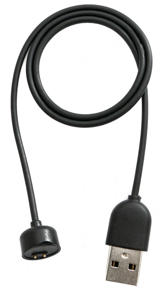 SYSTEM-S USB 2.0 snúra 55 cm hleðslusnúra fyrir Xiaomi Mi Band 6 snjallúr í svörtu