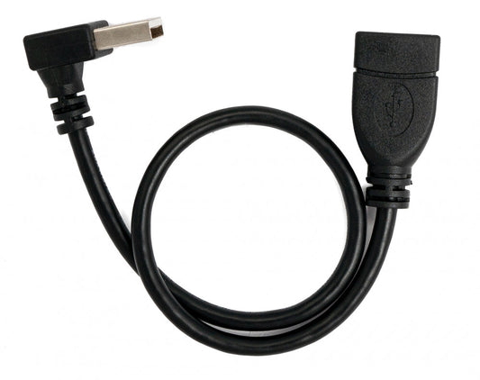 SYSTEM-S USB 2.0 cable 30 cm Type A male to female angled in black