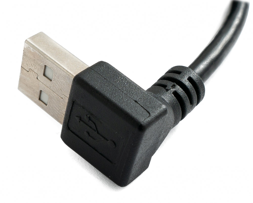 SYSTEM-S USB 2.0 Kabel 30 cm Typ A Stecker zu Buchse Winkel in Schwarz