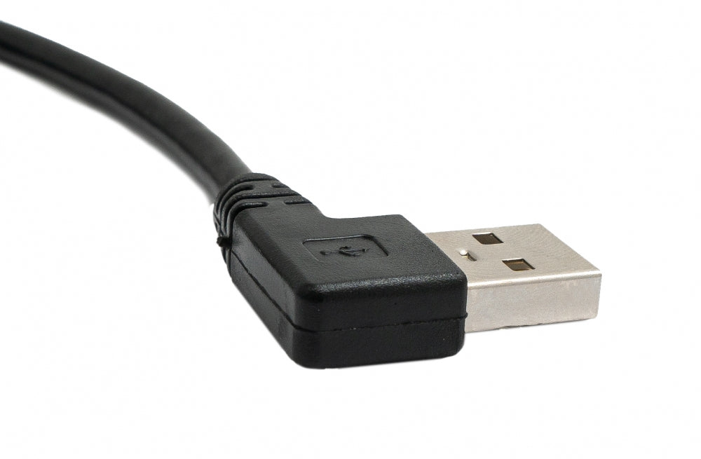 SYSTEM-S USB 2.0 snúra 100 cm Tegund A kvenkyns í karlkyns skrúfuhornssvört
