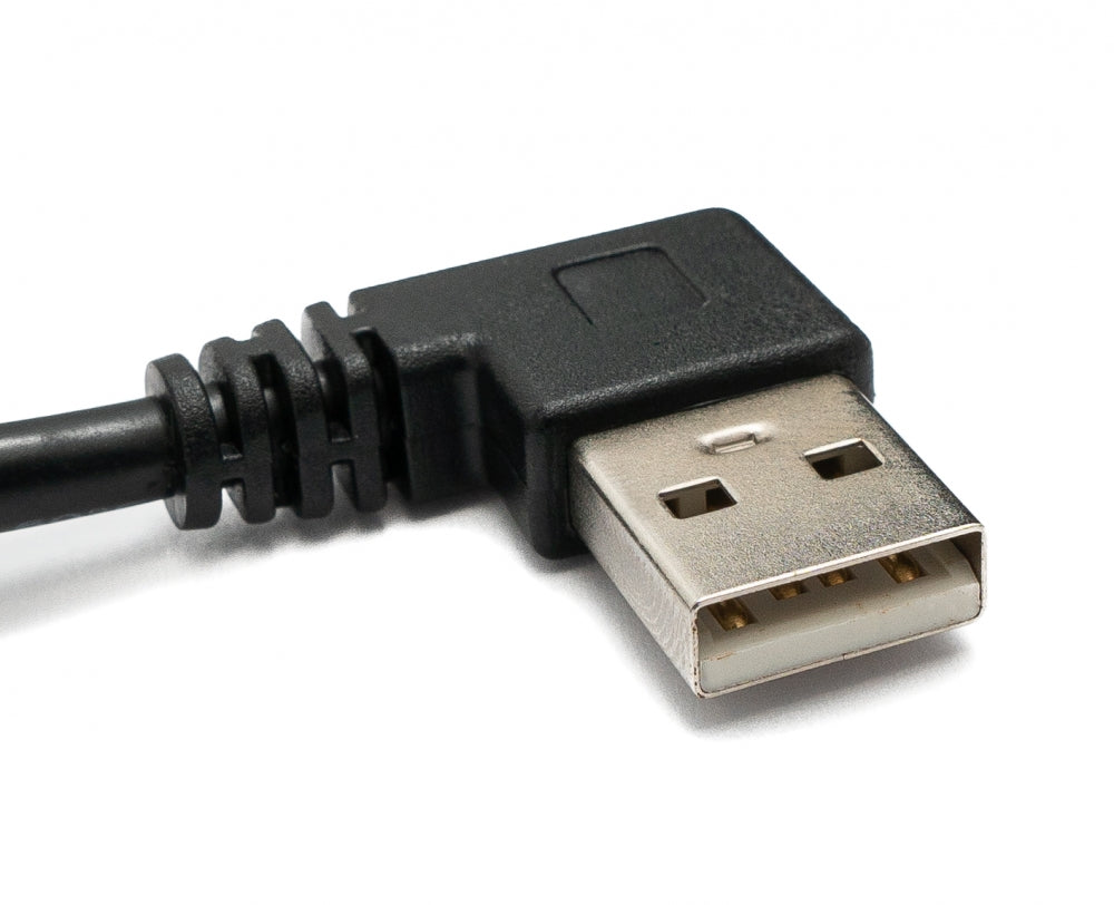 SYSTEM-S USB 2.0 Kabel 100 cm Typ A Buchse zu Stecker Schraube Winkel Schwarz