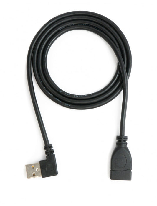 SYSTEM-S USB 2.0 cable 100 cm Type A male to female angled in black
