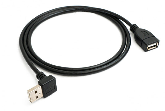 SYSTEM-S USB 2.0 cable 100 cm Type A male to female angled in black