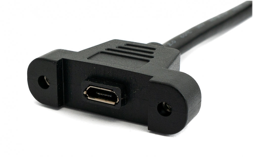 SYSTEM-S USB 2.0 snúra 30 cm Micro B kvenkyns í karlkyns skrúfufesting á spjaldi