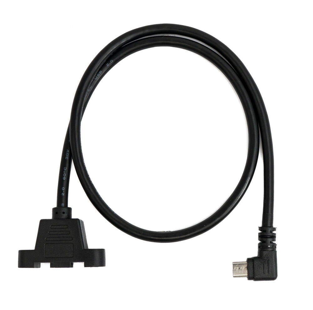 SYSTEM-S USB 2.0 snúra 30 cm Micro B kvenkyns í karlkyns skrúfufesting á spjaldi