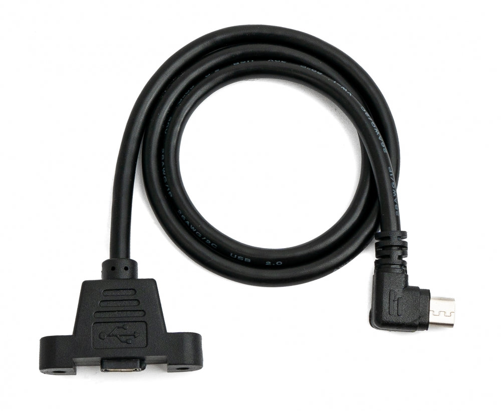 SYSTEM-S USB 2.0 snúra 30 cm Micro B kvenkyns í karlkyns skrúfufesting á spjaldi