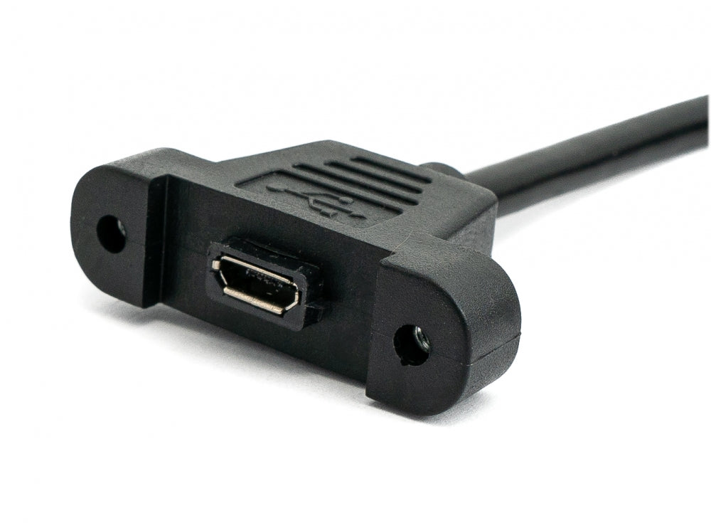 SYSTEM-S USB 2.0 snúra 30 cm Micro B kvenkyns í karlkyns skrúfufesting á spjaldi