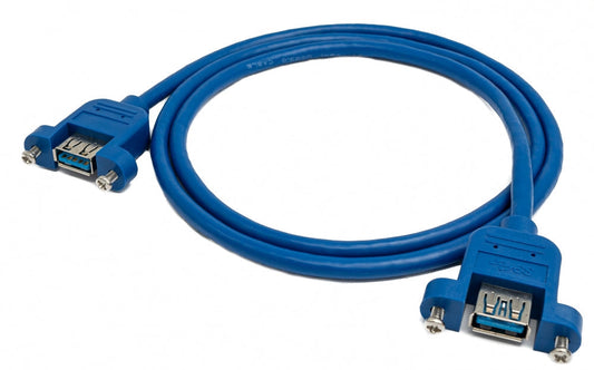 SYSTEM-S USB 3.0 cable 100 cm Type A female to female screw in blue