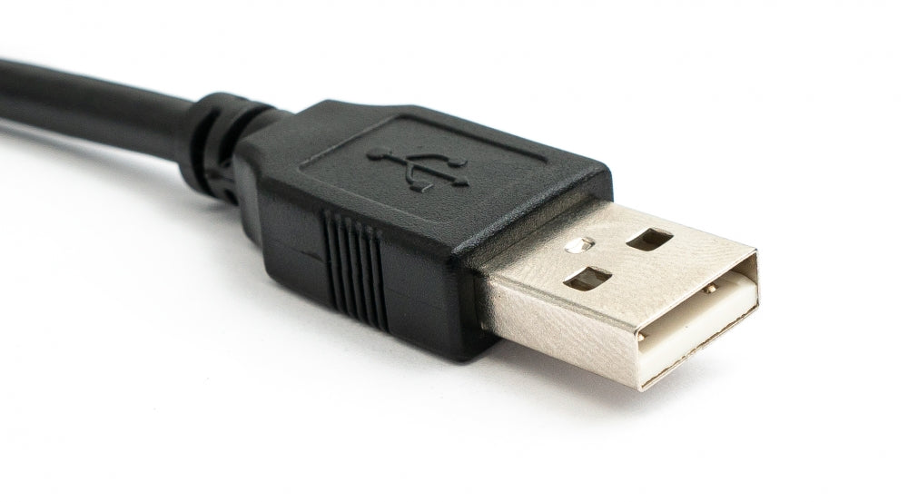 SYSTEM-S USB 2.0 snúra, 3 m, karlkyns A í karlkyns B, skrúfuð, svört