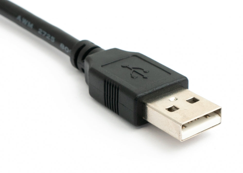 SYSTEM-S USB 2.0 cable 5 m type A male to B male screw in black