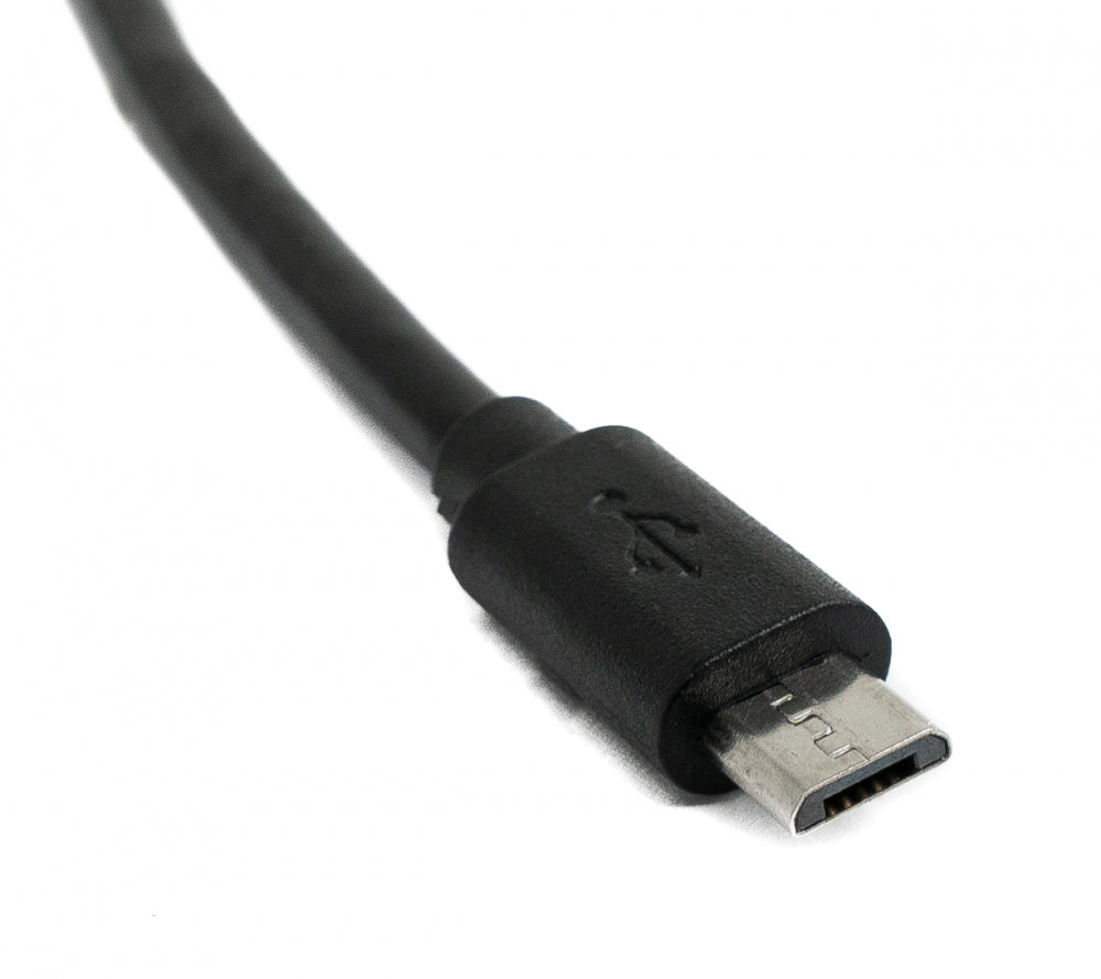 SYSTEM-S USB 2.0 snúra 30 cm Micro B karlkyns í kvenkyns skrúfusnúningur svartur