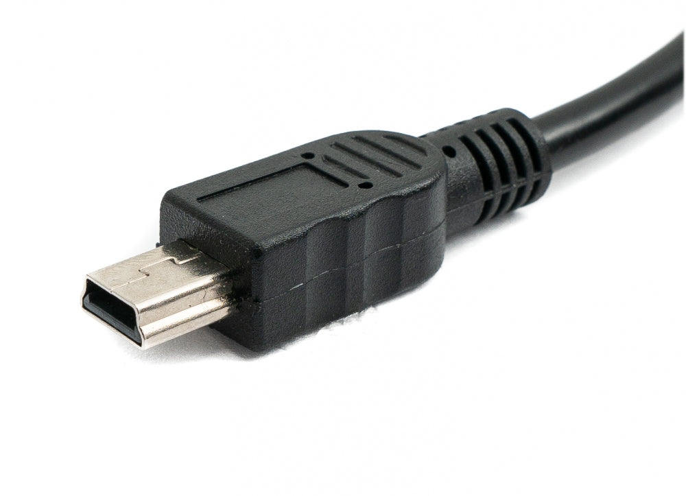 SYSTEM-S USB 2.0 Kabel 30 cm Mini Stecker zu Buchse Schraube in Schwarz