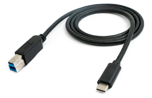 SYSTEM-S USB 3.1 snúra 100 cm Type C tengi í 3.0 Type B tengi í svörtu