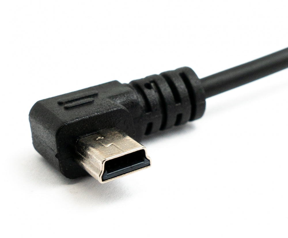 SYSTEM-S USB 2.0 cable 150 cm Type A male to Mini B male spiral angle in black