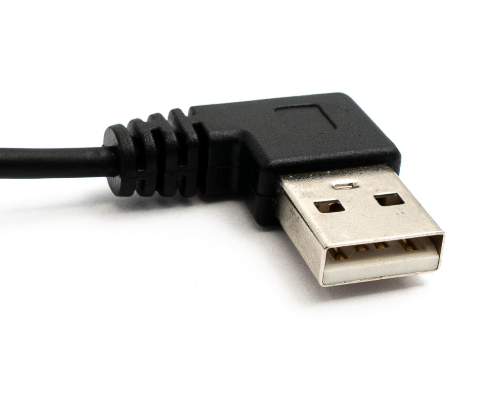 SYSTEM-S USB 2.0 cable 150 cm Type A male to Mini B male spiral angle in black
