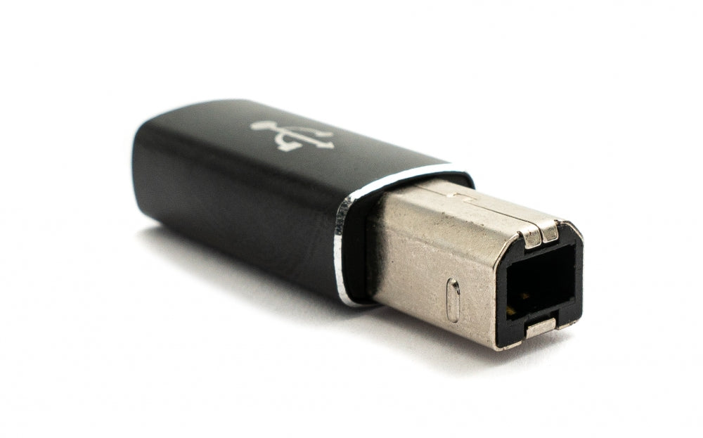 SYSTEM-S USB 3.1 MIDI Adapter Type C Female to 2.0 Type B Male Cable in Black