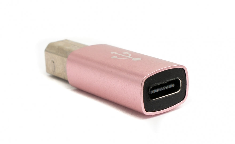 SYSTEM-S USB 3.1 MIDI millistykki Tegund C kvenkyns í 2.0 Tegund B karlkyns snúru í bleiku