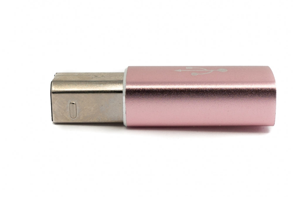 SYSTEM-S USB 3.1 MIDI millistykki Tegund C kvenkyns í 2.0 Tegund B karlkyns snúru í bleiku