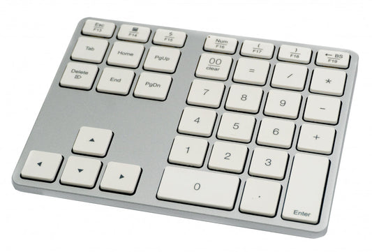 SYSTEM-S Numpad Bluetooth 3 2.4 GHz Ziffernblock Tastatur mit Akku USB in Weiß