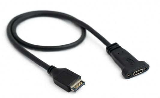 SYSTEM-S USB 3.1 cable 50cm Type E male to Type C female PCI screw in black