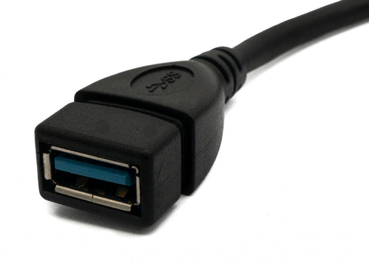 SYSTEM-S USB 3.0 cable 20 cm Type A male to female angled in black