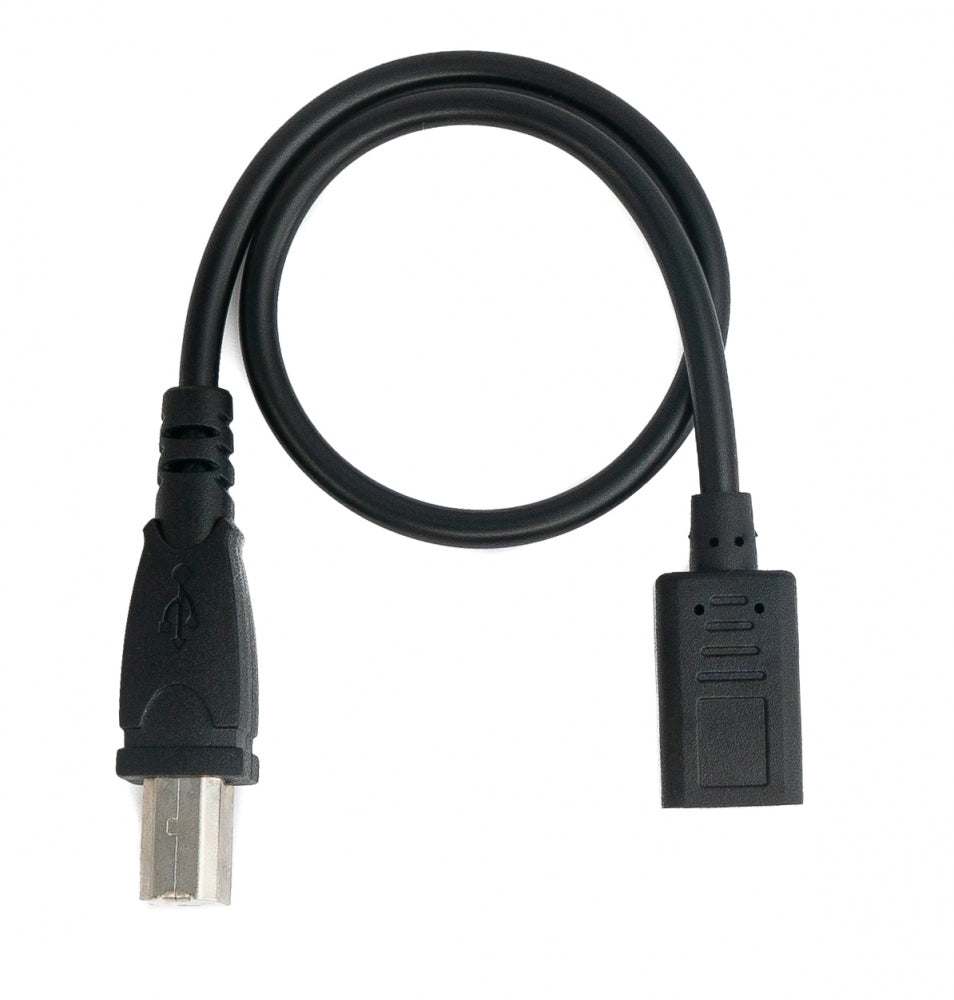 SYSTEM-S USB 3.1 cable 30 cm Type C female to 2.0 Type B male adapter in black