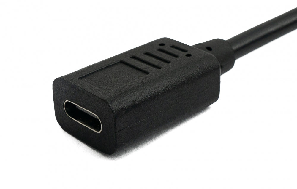 SYSTEM-S USB 3.1 cable 30 cm Type C female to 2.0 Type B male adapter in black