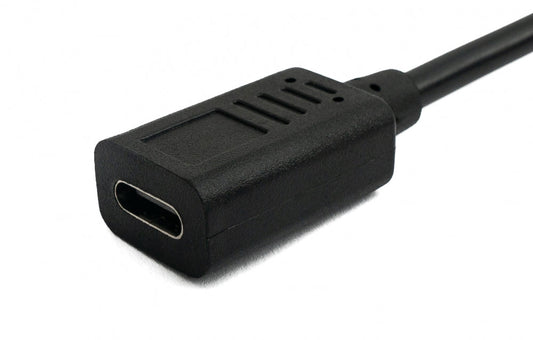 SYSTEM-S USB 3.1 snúra 30 cm Type C kvenkyns í 2.0 Type B karlkyns millistykki í svörtu