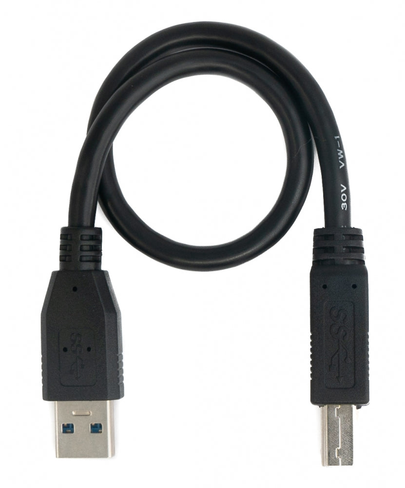 SYSTEM-S USB 3.0 cable 30 cm type B male to A male in black