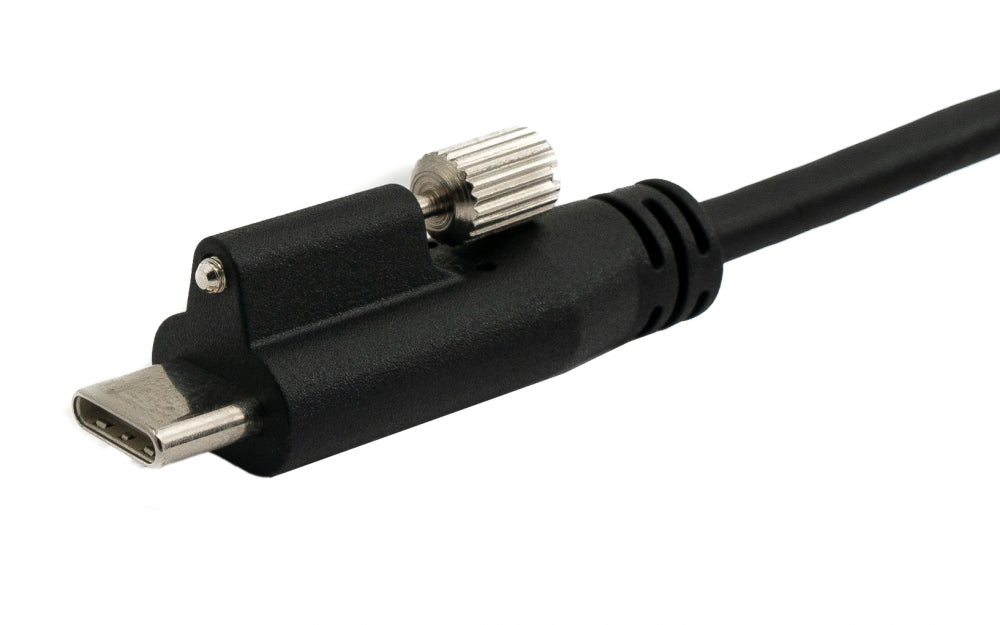 SYSTEM-S USB 3.1 cable 1.2 m Type C male to A male screw in black