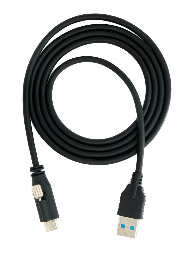SYSTEM-S USB 3.1 cable 1.2 m Type C male to A male screw in black