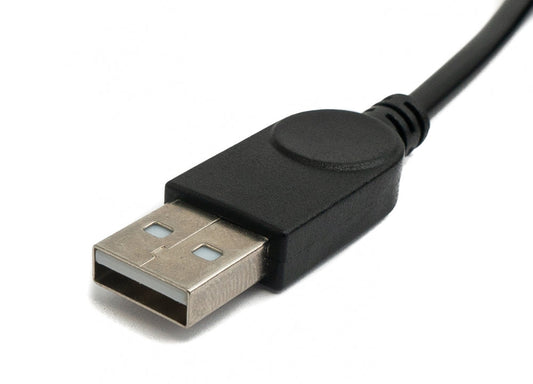 SYSTEM-S USB 2.0 cable 100 cm type B male to A male angled in black