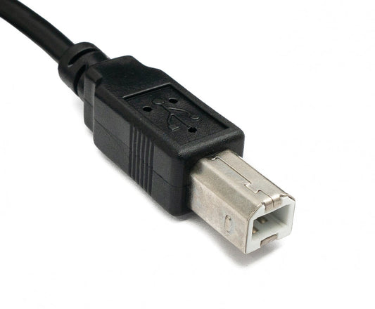 SYSTEM-S USB 2.0 cable 50 cm type B male to female screw in black