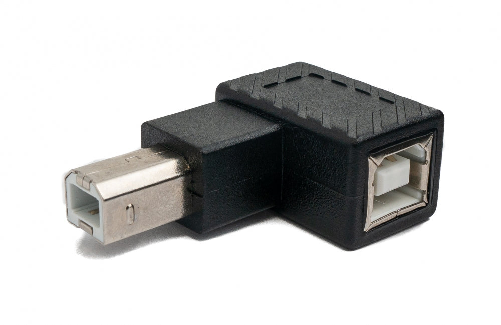 SYSTEM-S USB 2.0 Adapter Type B Male to Female Angled Cable in Black