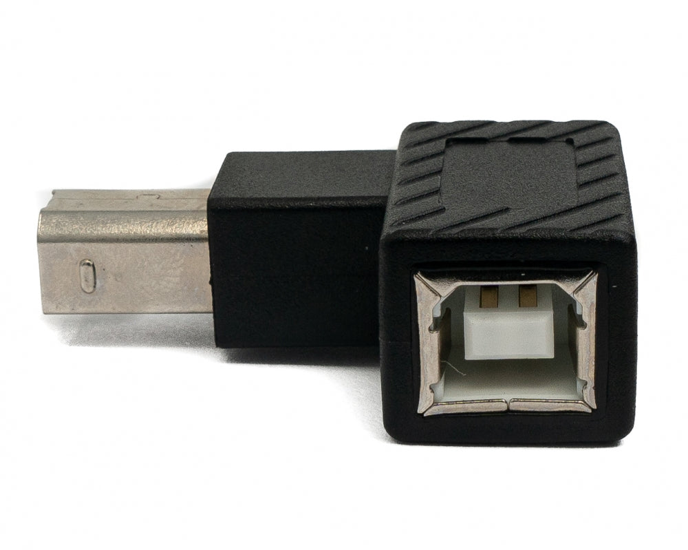 SYSTEM-S USB 2.0 Adapter Type B Male to Female Angled Cable in Black