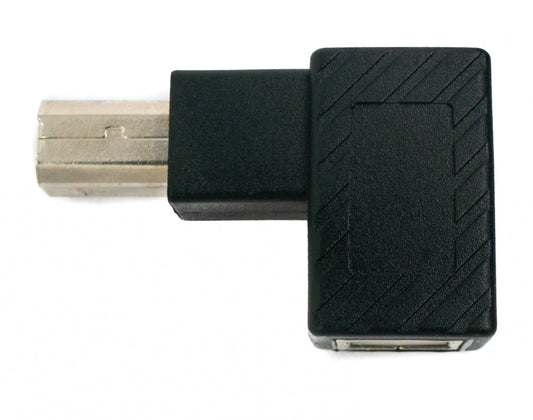 SYSTEM-S USB 2.0 Adapter Type B Male to Female Angled Cable in Black
