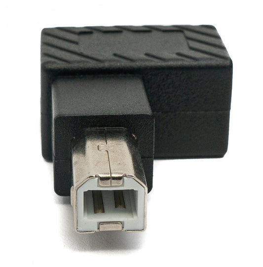 SYSTEM-S USB 2.0 Adapter Type B Male to Female Angled Cable in Black