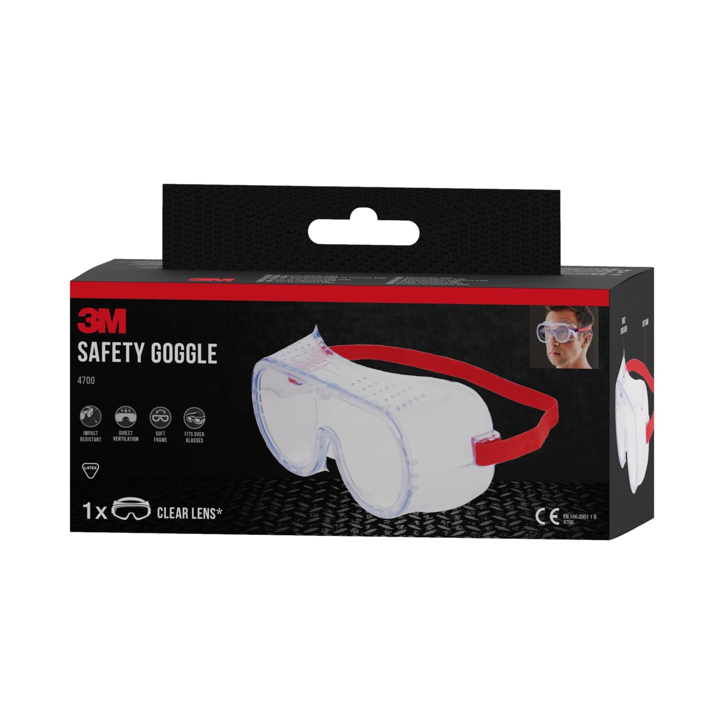 3M™ Classic Schutzbrille 4700, direkt belüftet, Klarsichtscheibe | Packung (1 Stück)